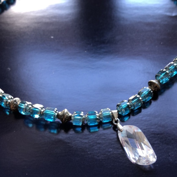 Beautiful Blue Hand Crafted Beaded Statement Necklace - Picture 4 of 8